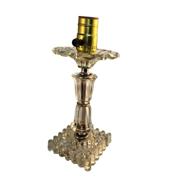 Two Glass Table Lamps with Brass Fixtures Decorative Lighting for Bedside or Liv - Picture 14 of 14